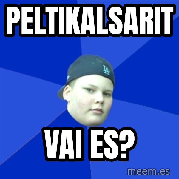 Jonnen Neuvo meme: peltikalsarit / vai  es?