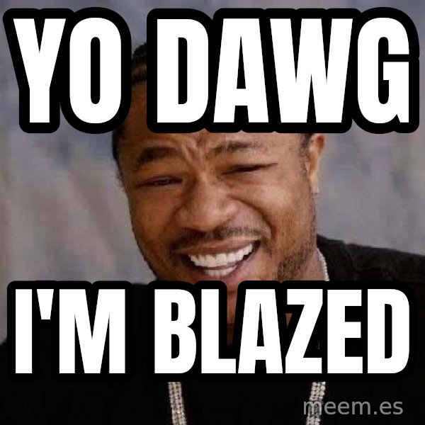 Yo Dawg meme: YO DAWG / I'm blazed