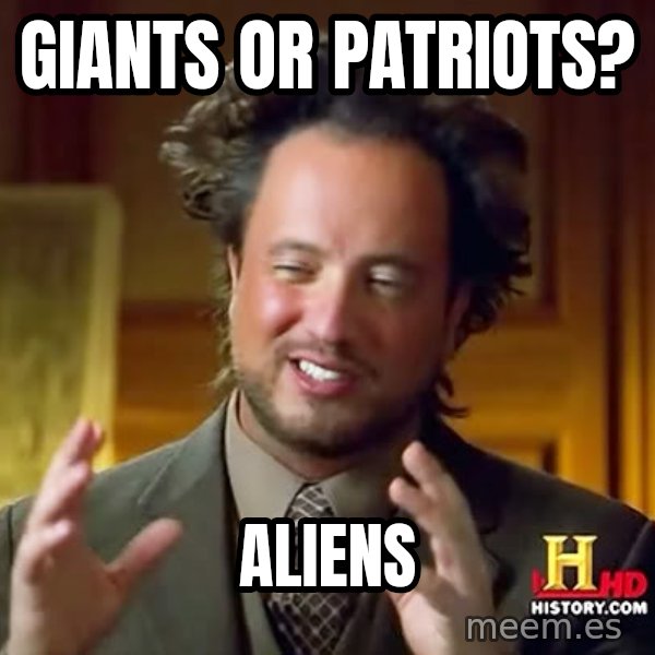 Giorgio A Tsoukalos Hair meme: Giants or patriots? / aliens