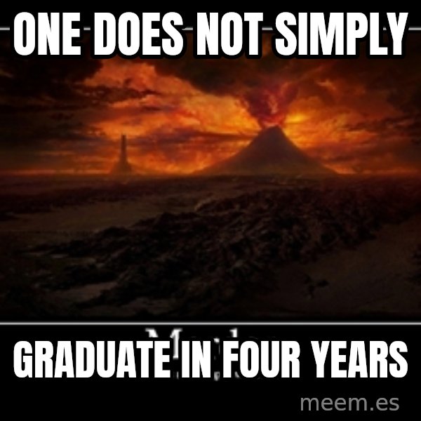 One Does Not Simply meme: One does not simply / graduate in four years