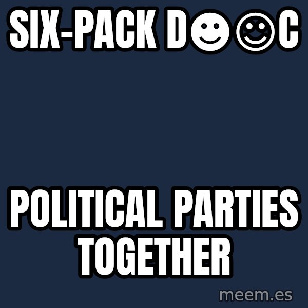 Katainen Perkele meme: six-pack   D☻☺c / political     parties    together