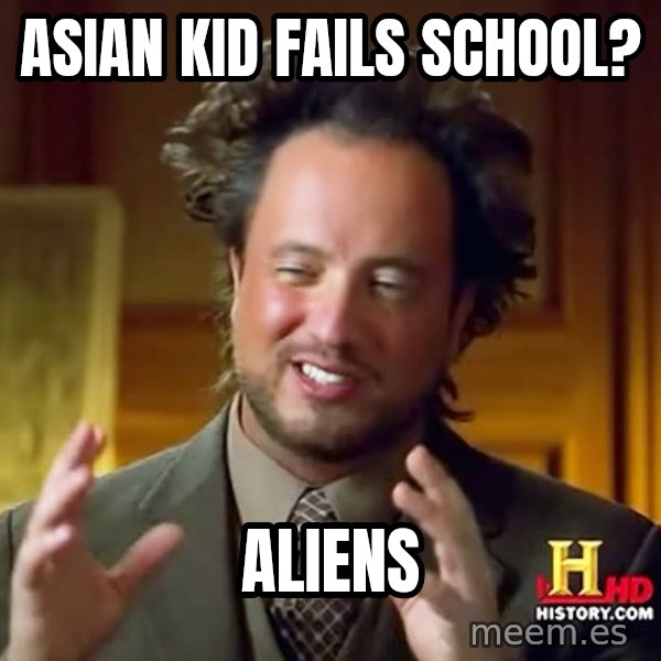 Giorgio A Tsoukalos Hair meme: asian kid fails school? / aliens