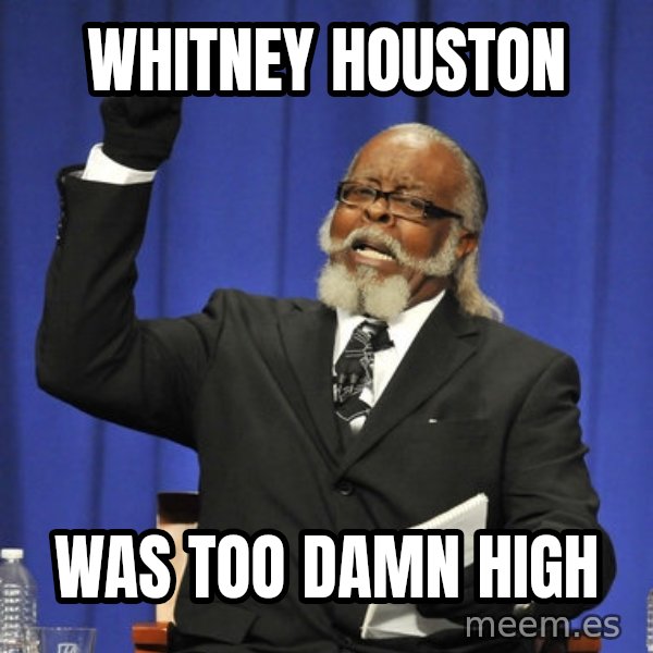 Rent Is Too Damn High meme: whitney Houston / Was too damn high