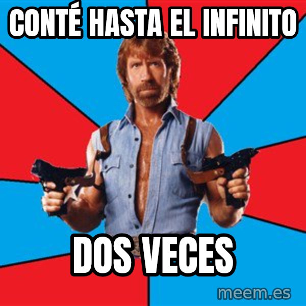 Chuck Norris  meme: Conté hasta el infinito / dos veces