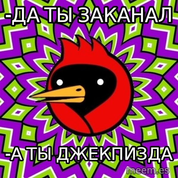 Omsk Crow meme: -ДА ТЫ ЗАКАНАЛ / -а ты джекпизда