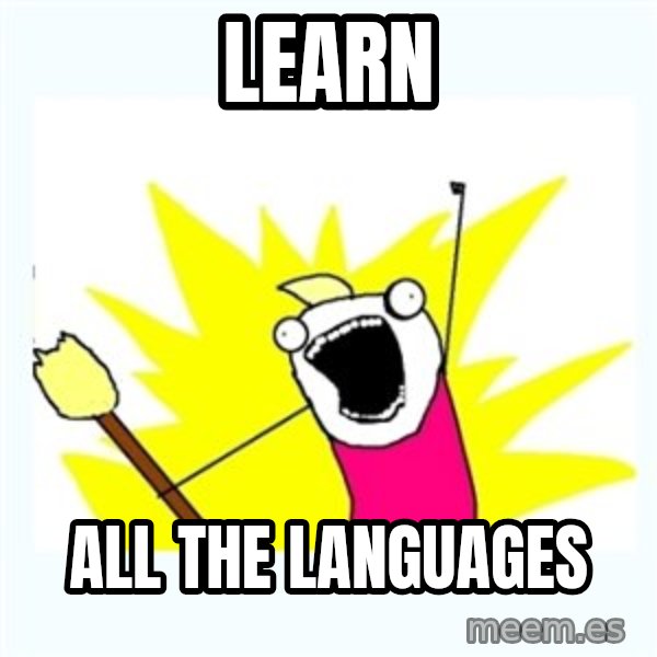 All the things meme: Learn / all the languages