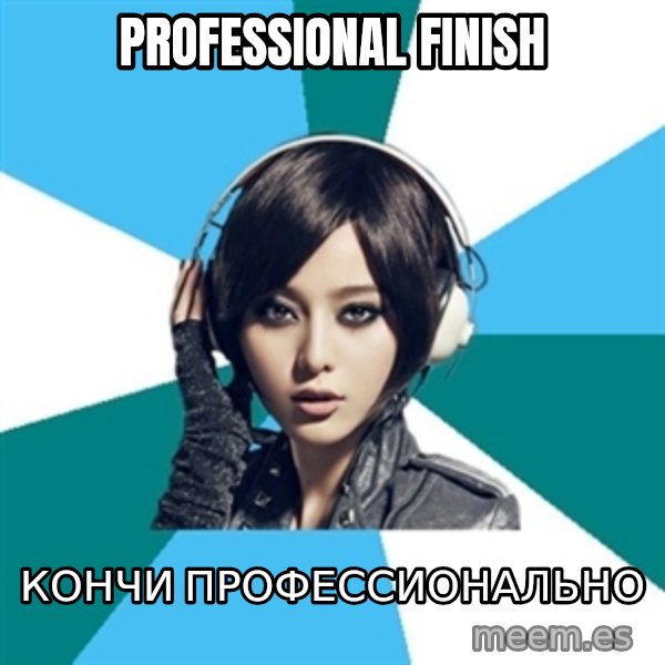 Crafty Interpreter meme: PROFESSIONAL FINISH / КОНЧИ ПРОФЕССИОНАЛЬНО