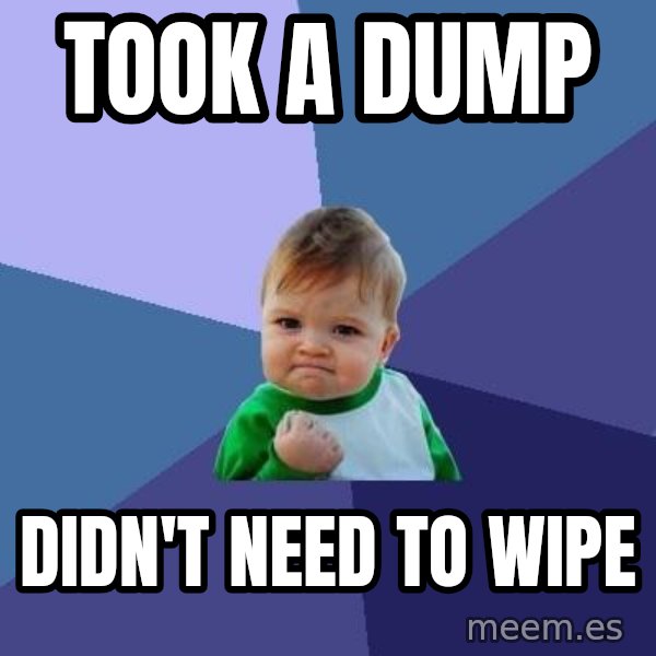 Success Kid meme: Took a dump / didn't need to wipe
