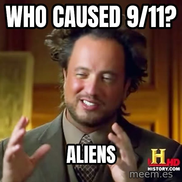 Giorgio A Tsoukalos Hair meme: Who caused 9/11? / aliens