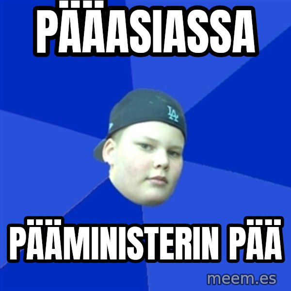 Jonnen Neuvo meme: Pääasiassa / pääministerin   pää