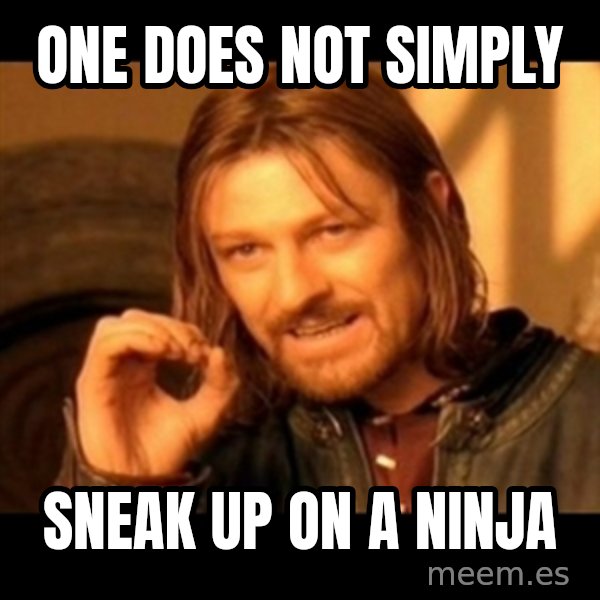 Does not simply walk into mordor Boromir  meme: one does not simply / sneak up on a ninja