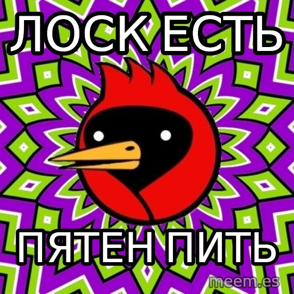 Omsk Crow meme: лОСК ЕСТЬ / ПЯТЕН ПИТЬ