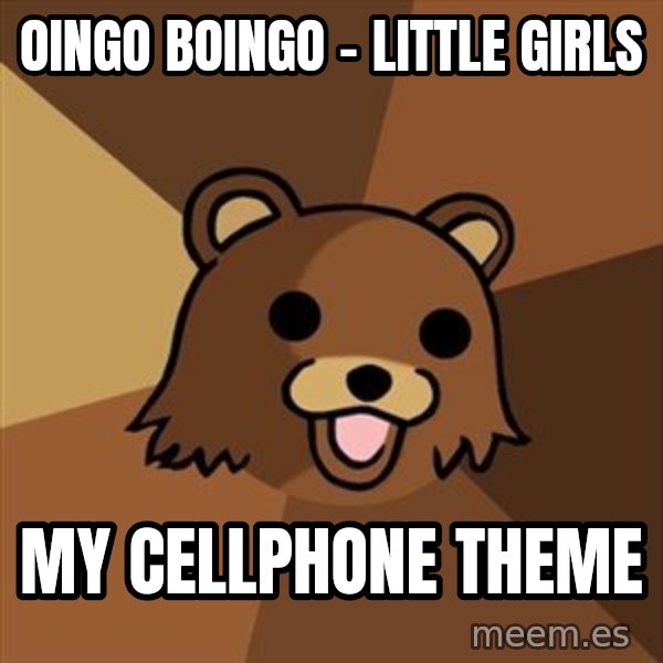 Pedobear meme: oingo boingo - little girls / my cellphone theme