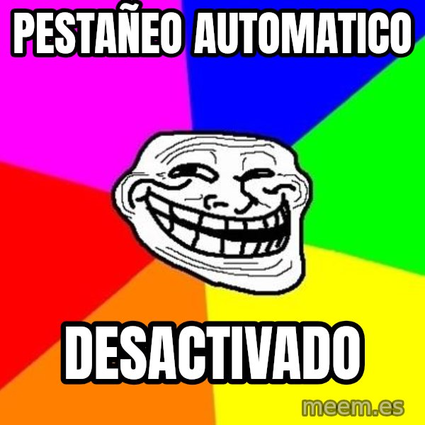 Trollface meme: Pestañeo automatico / desactivado