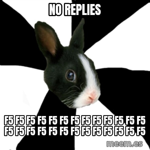 Roleplaying Rabbit meme: no replies / f5 f5 f5 f5 f5 f5 f5 f5 f5 f5 f5 f5 f5 f5 f5 f5 f5 f5 f5 f5 f5 f5 f5 f5 f5 f5