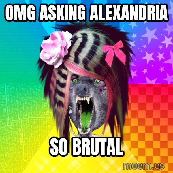 Insanity Scene Wolf meme: OMG Asking Alexandria / so brutal