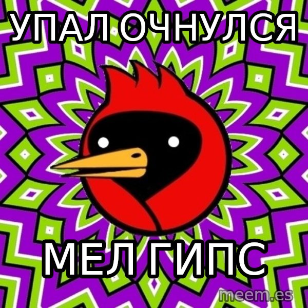 Omsk Crow meme: упал очнулся / мел гипс
