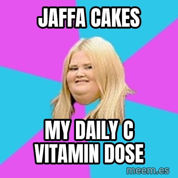 Fat Girl meme: Jaffa cakes / my daily c vitamin dose