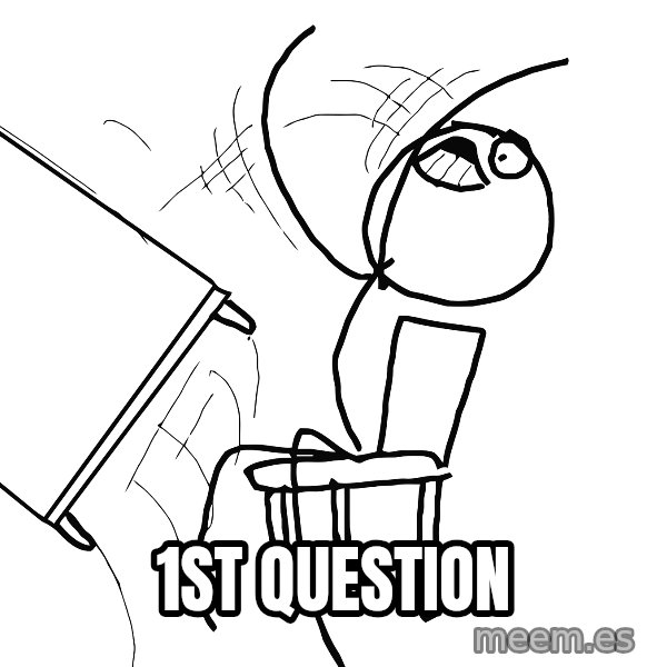 Desk Flip Rage Guy meme: 1st Question