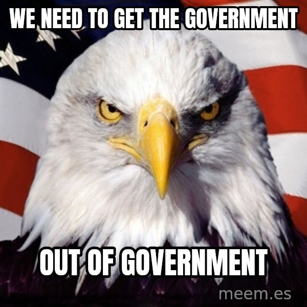 American Pride Eagle meme: We need to get the government / out of government