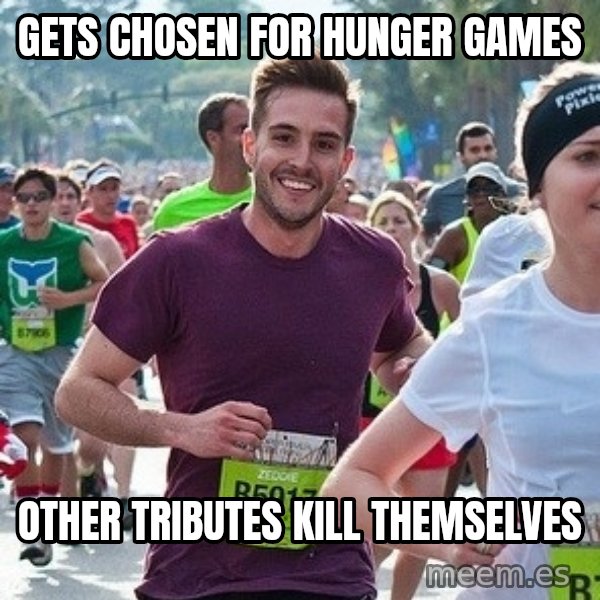 Ridiculously photogenic guy (Zeddie) meme: gets chosen for hunger games / other tributes kill themselves
