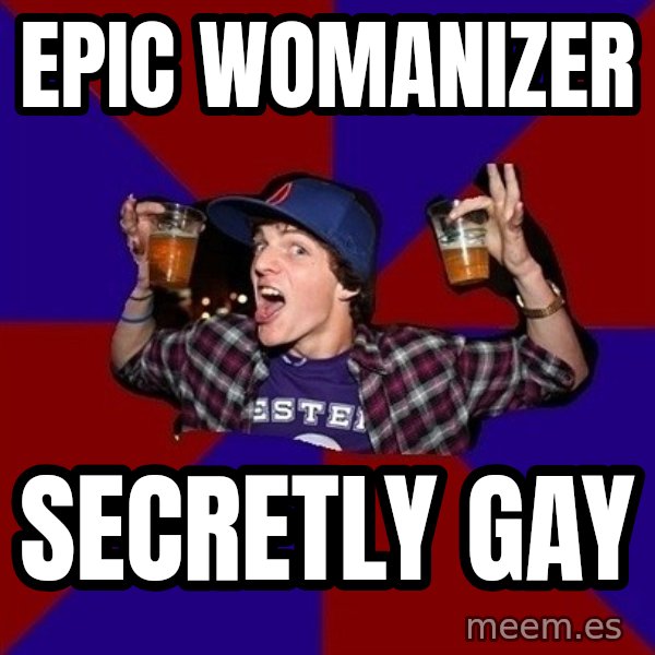 Sunny Student meme: epic womanizer / secretly gay