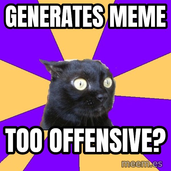 Anxiety Cat meme: generates meme / too offensive?