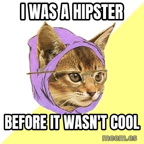 Hipster Kitty meme: I was a hipster / before it wasn't cool