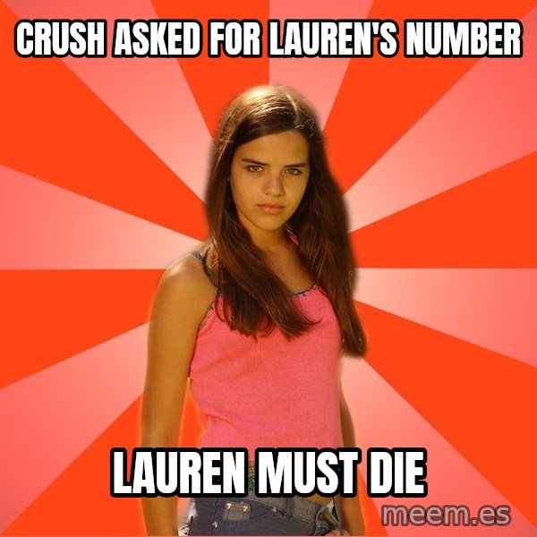 Jealous Girl meme: Crush asked for Lauren's Number / Lauren must die