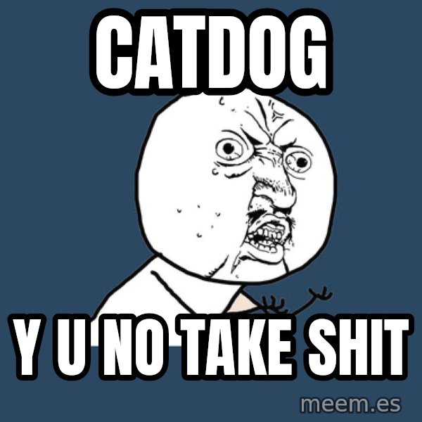 Y U No meme: Catdog / y u no take shit