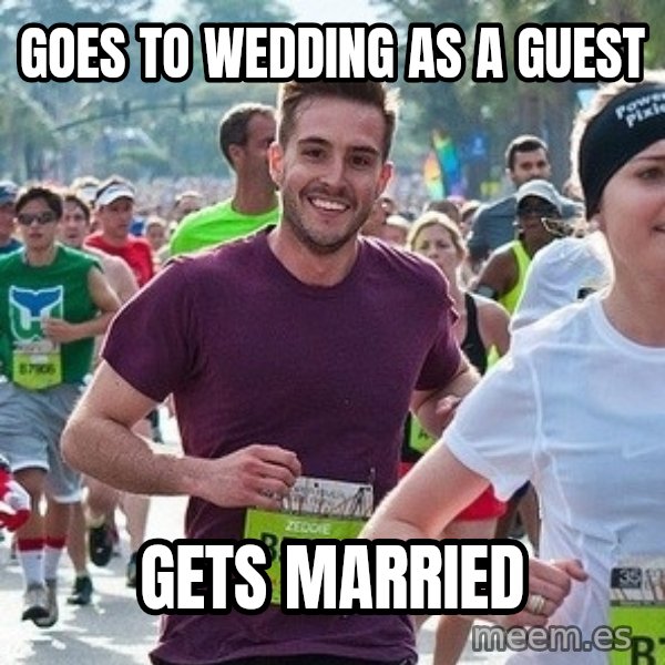 Ridiculously photogenic guy (Zeddie) meme: goes to wedding as a guest / gets married