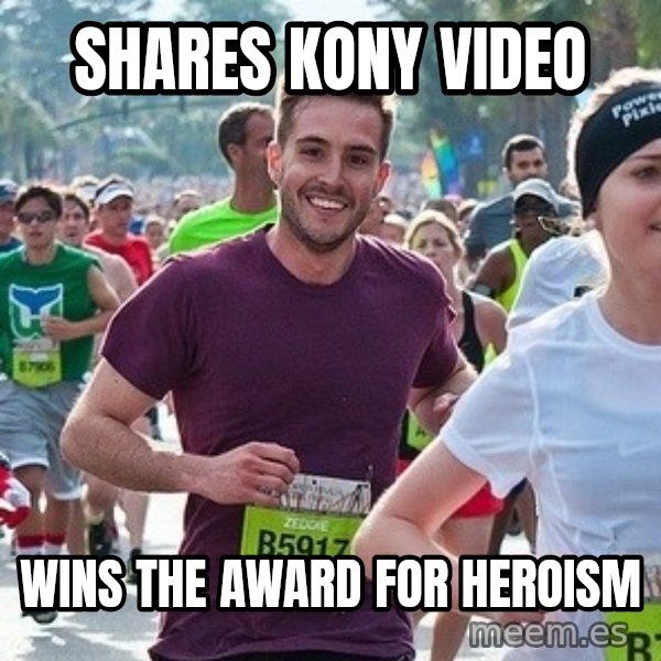 Ridiculously photogenic guy (Zeddie) meme: Shares Kony video / Wins the award for heroism