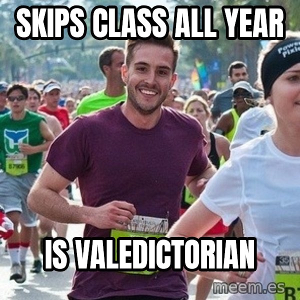Ridiculously photogenic guy (Zeddie) meme: SKIPS CLASS ALL YEAR / IS VALEDICTORIAN