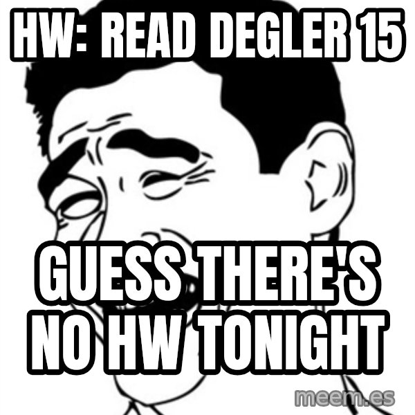 Yao Ming meme: hw: read degler 15 / guess there's no hw tonight