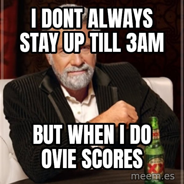 Dos Equis Man meme: I dont always stay up till 3am / but when I do ovie scores