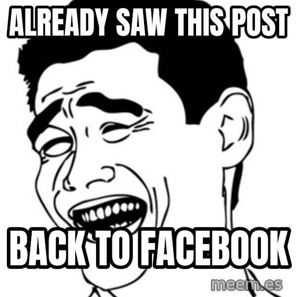 Yao Ming meme: already saw this post / back to facebook