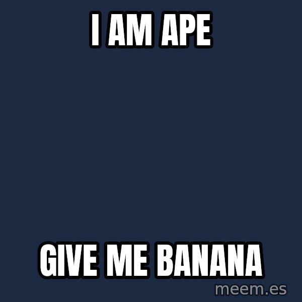 Katainen Perkele meme: I  am   ape / give     me    banana