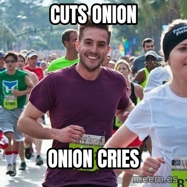Ridiculously photogenic guy (Zeddie) meme: cuts onion / onion cries
