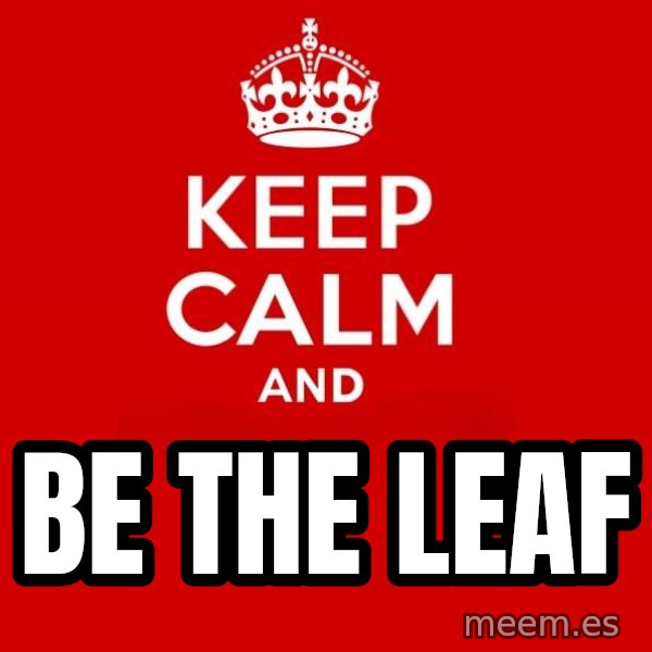Keep calm and meme: Be the Leaf