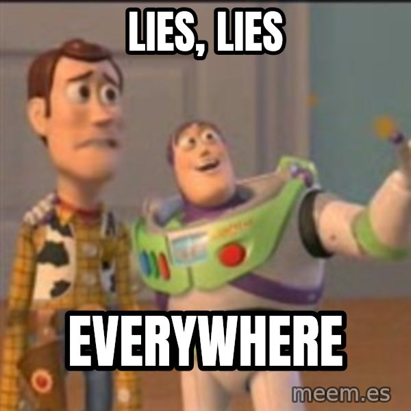 Buzz meme: LIes, lies / everywhere
