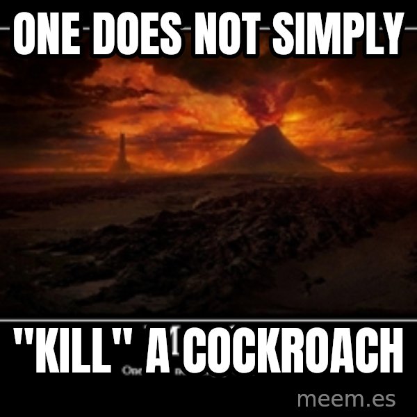 One Does Not Simply meme: One does not simply / "Kill" a cockroach