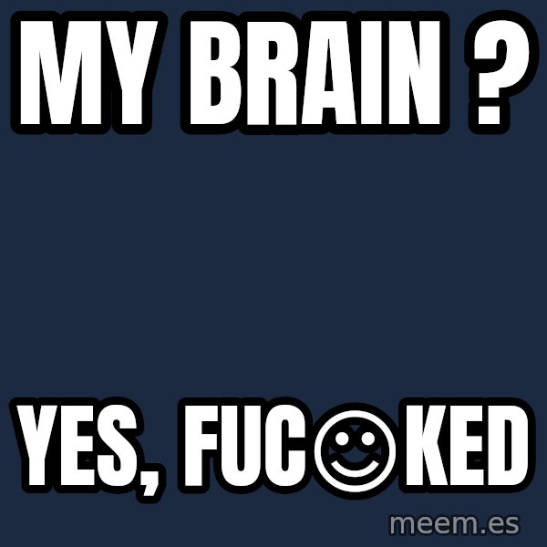 Katainen Perkele meme: My  Brain ? / Yes,  fuc☺ked