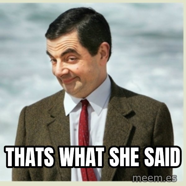 MR bean meme: thats what she said
