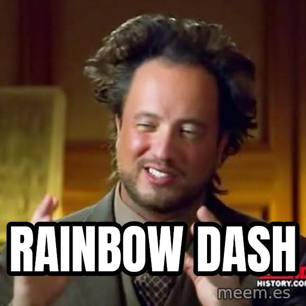 Ancient Aliens meme: Rainbow Dash