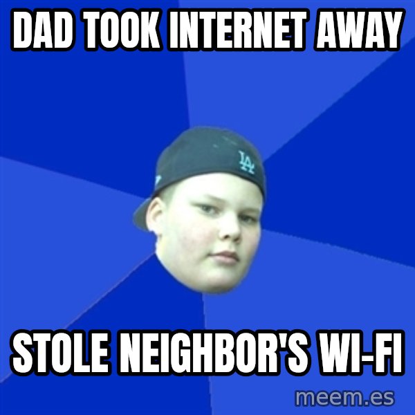 Jonnen Neuvo meme: dad took internet away / stole neighbor's Wi-fi