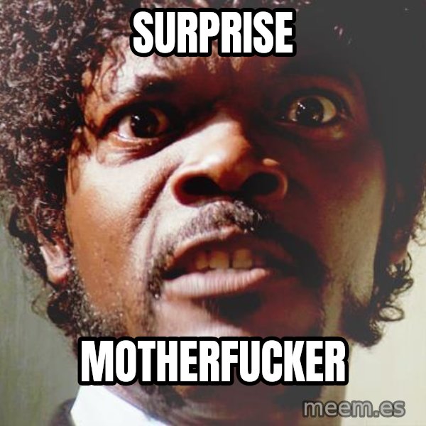Mad Samuel L Jackson meme: surprise / motherfucker