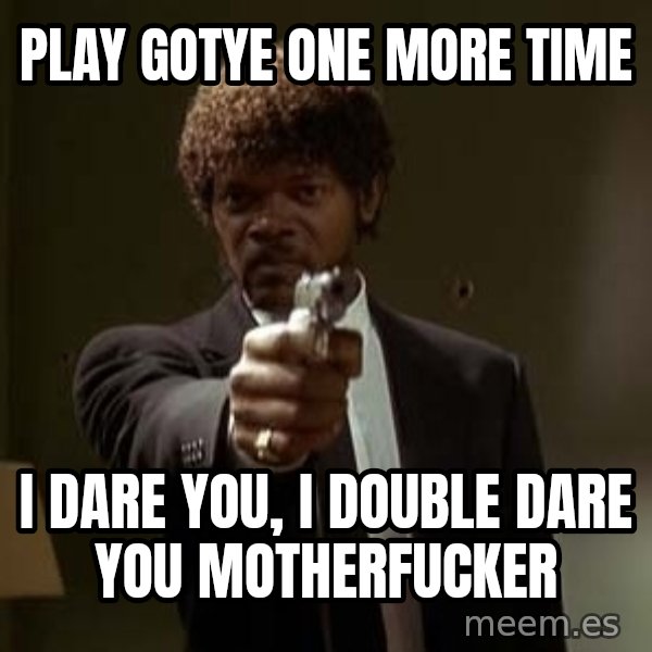 Jules Pulp Fiction meme: Play gotye one more time / i dare you, i double dare you motherfuckER