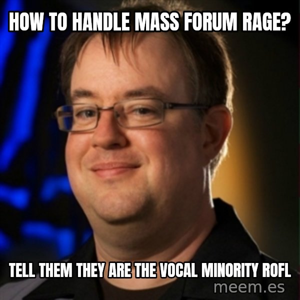 Jay Wilson Diablo 3 meme: HOW TO HANDLE MASS FORUM RAGE? / TELL THEM THEY ARE THE VOCAL MINORITY ROFL