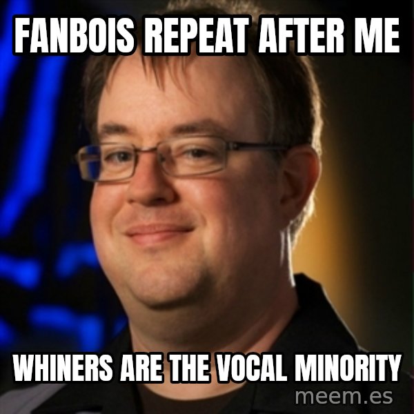Jay Wilson Diablo 3 meme: FANBOIS REPEAT AFTER ME / WHINERS ARE THE VOCAL MINORITY
