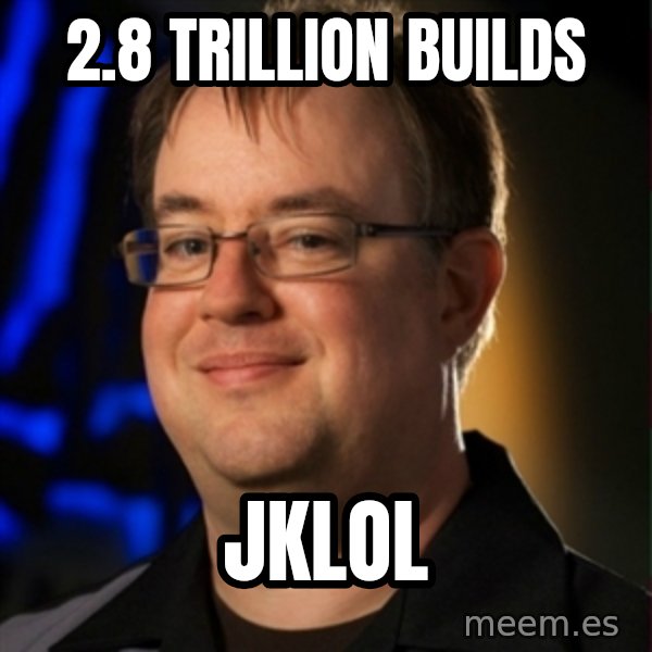 Jay Wilson Diablo 3 meme: 2.8 TRILLION BUILDS / jklol